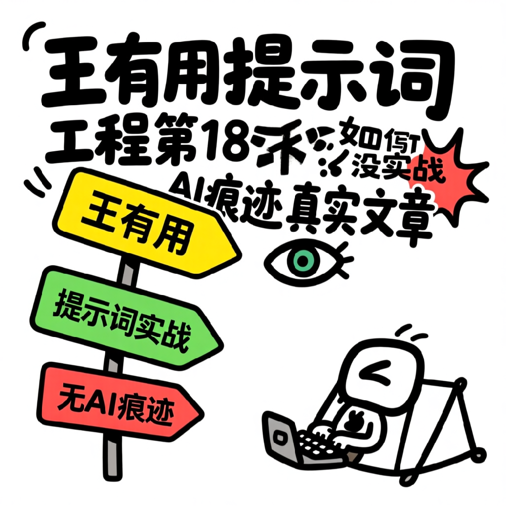 王有用提示词工程第18课：提示词实战，如何写出没有AI痕迹的真实文章